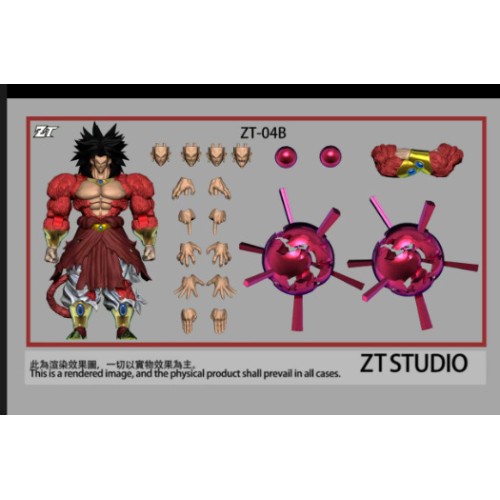 Proorder ZT model 04B battle damage SSJ4 black hair Broly with special effect big size SEP release