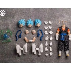 IN STOCK YGMW blue hair Vegetto action figure model 07 with improve face