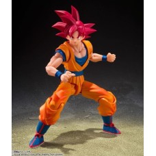 IN STOCK BANDAI SHF Super Saiyan God red hair Son Goku god aura action figure toy 3.0