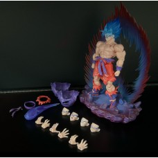 IN STOCK EC TOYS Kaiohken blue hair Goku action figure with stand