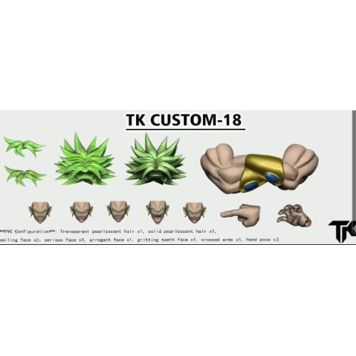 TK custom 18 broly green hair face hand accessories for Demoniacal Fit BANDAI 30th DEC release