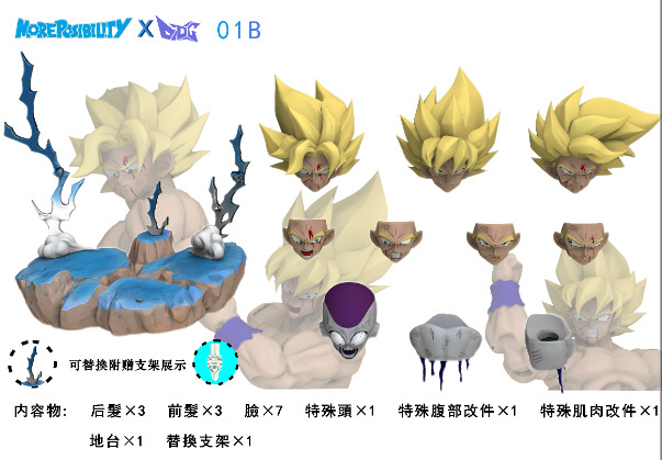 MP freeze accessories Goku head hair for fighter of rage goku